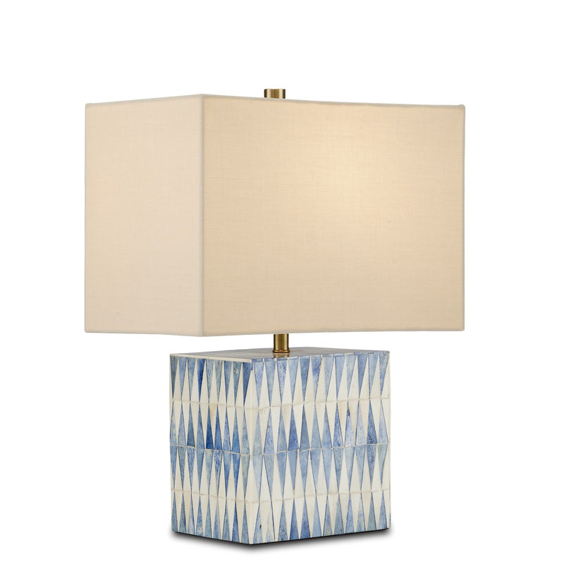 Currey and Company 6000-0887 One Light Table Lamp, Blue/White