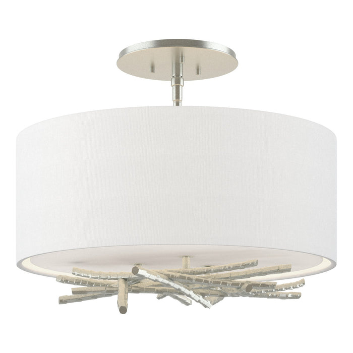 Hubbardton Forge 127660-SKT-82-SF1505 Three Light Semi-Flush Mount, Vintage Platinum