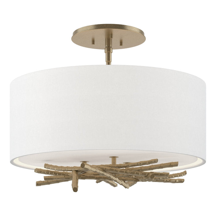Hubbardton Forge 127660-SKT-84-SF1505 Three Light Semi-Flush Mount, Soft Gold