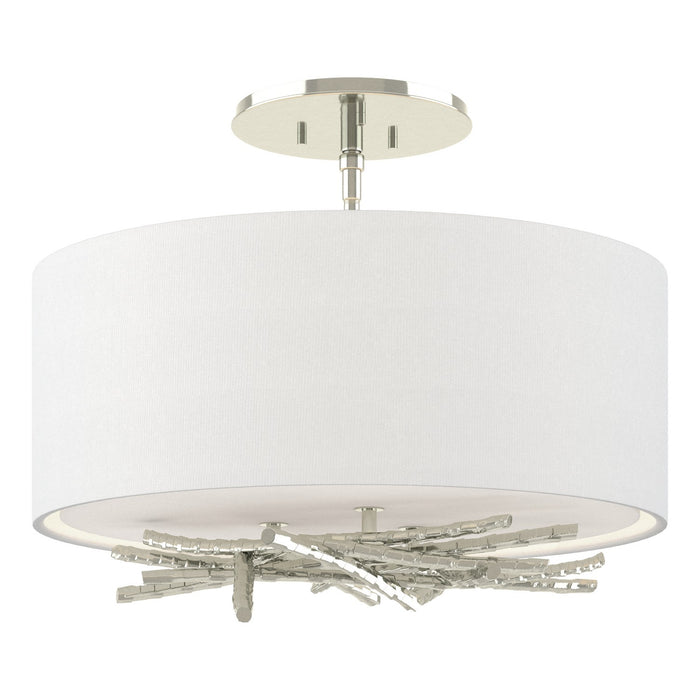Hubbardton Forge 127660-SKT-85-SF1505 Three Light Semi-Flush Mount, Sterling