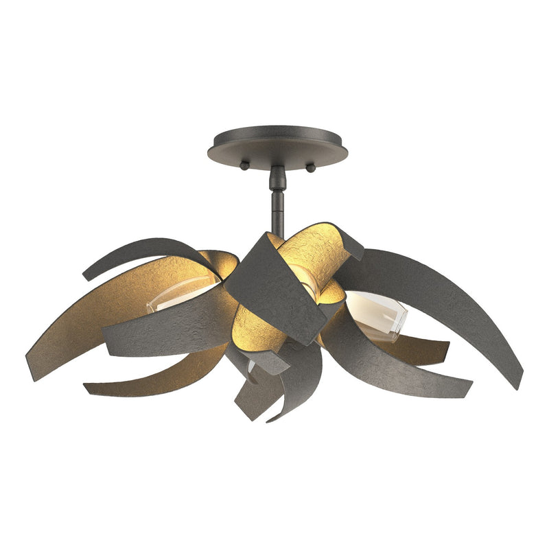 Hubbardton Forge 128712-SKT-20-YE0352 Four Light Semi-Flush Mount, Natural Iron