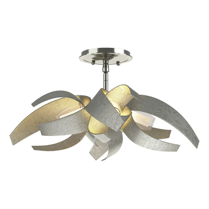 Hubbardton Forge 128712-SKT-85-YE0352 Four Light Semi-Flush Mount, Sterling