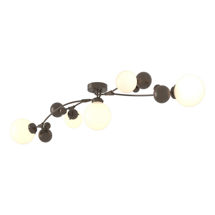 Hubbardton Forge 128715-SKT-05-GG0639 Five Light Semi-Flush Mount, Bronze