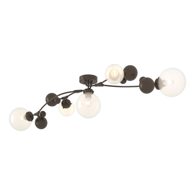 Hubbardton Forge 128715-SKT-05-WF0639 Five Light Semi-Flush Mount, Bronze