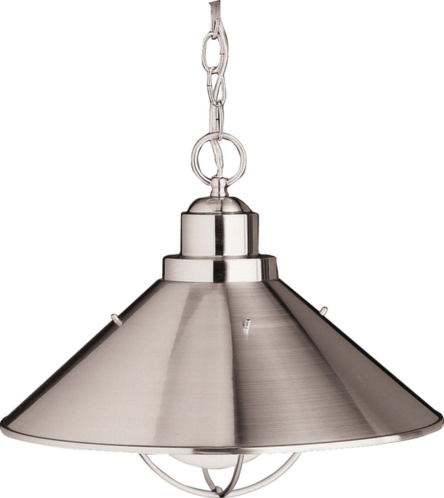 Kichler 2713NI One Light Outdoor Pendant, Brushed Nickel