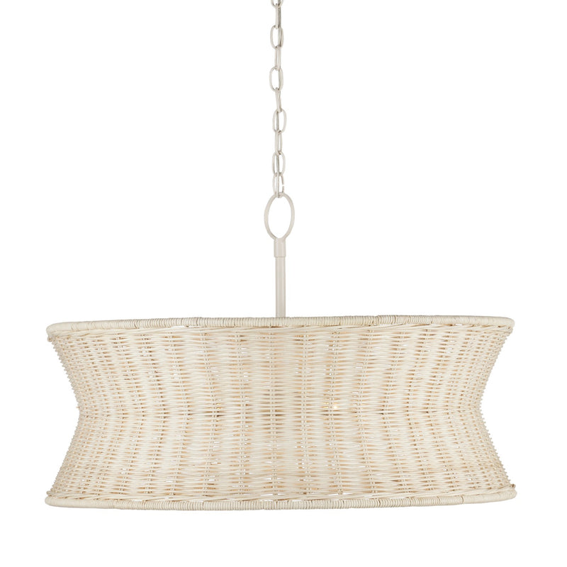 Currey and Company 9000-0992 Four Light Chandelier, Bleached Natural/Vanilla
