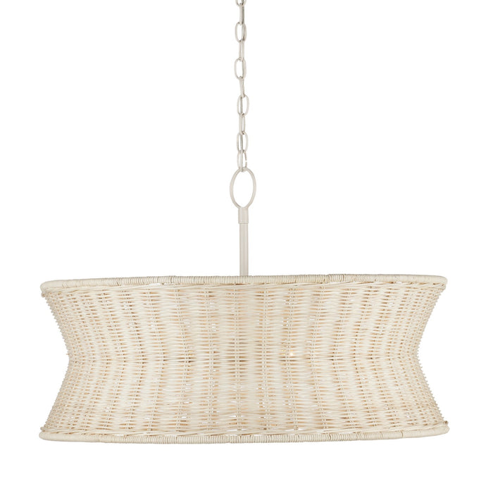 Currey and Company 9000-0992 Four Light Chandelier, Bleached Natural/Vanilla