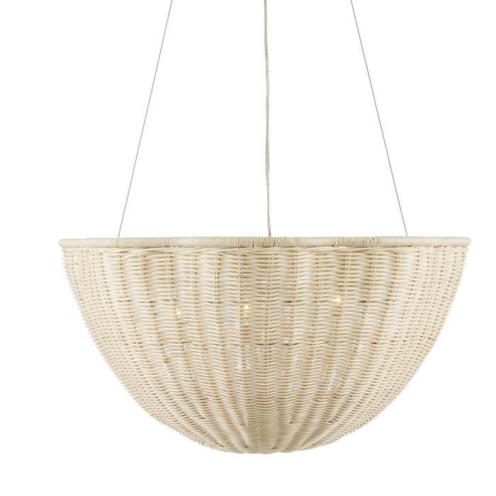 Currey and Company 9000-0993 Three Light Pendant, Bleached Natural/Vanilla