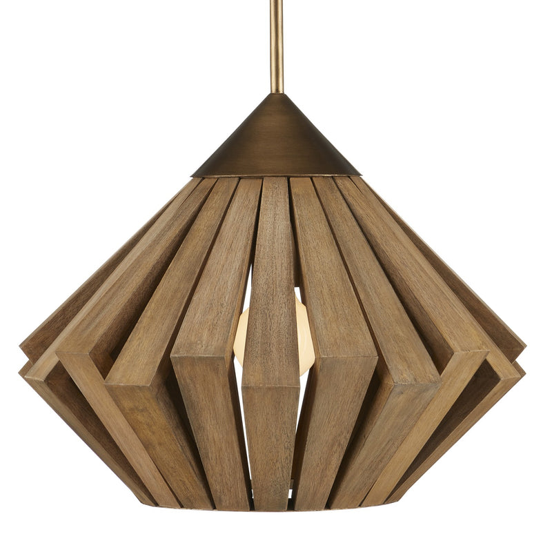 Currey and Company 9000-0995 One Light Pendant, Brass/Toffee