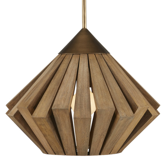 Currey and Company 9000-0995 One Light Pendant, Brass/Toffee