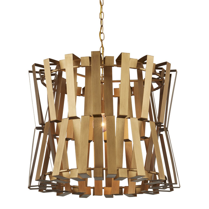 Currey and Company 9000-1079 One Light Chandelier, Brass