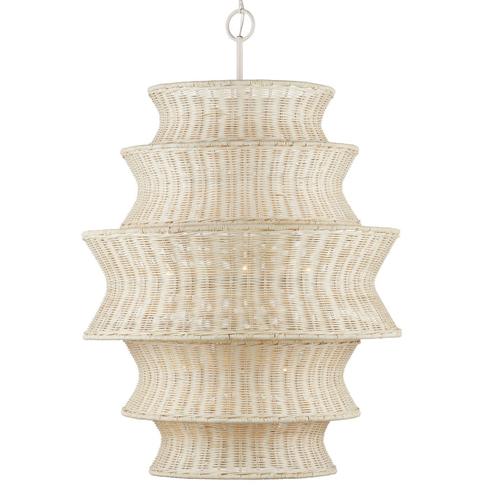 Currey and Company 9000-1083 Nine Light Chandelier, Bleached Natural/Vanilla