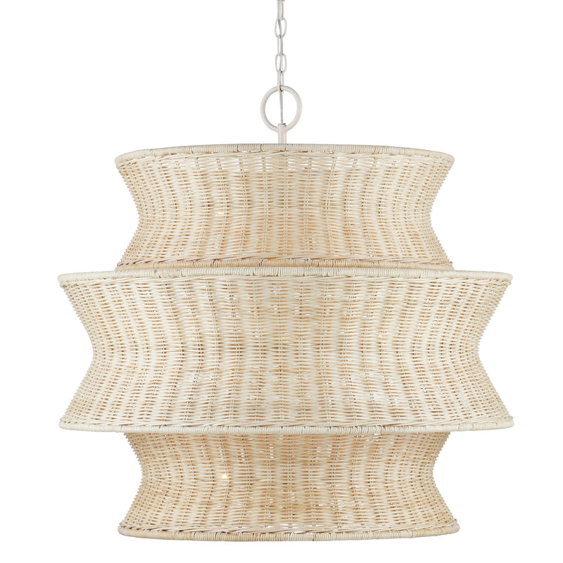 Currey and Company 9000-1084 Nine Light Chandelier, Bleached Natural/Vanilla