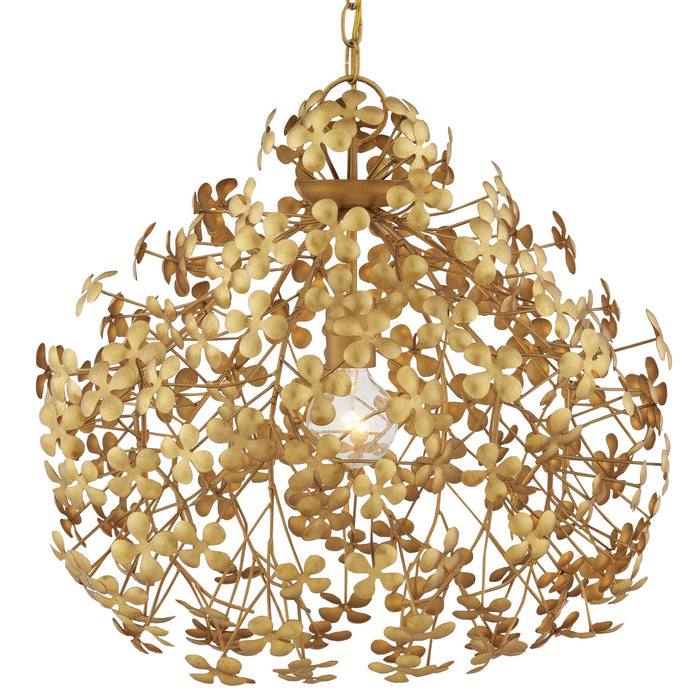 Currey and Company 9000-1088 One Light Pendant, Contemporary Gold Leaf/Gold
