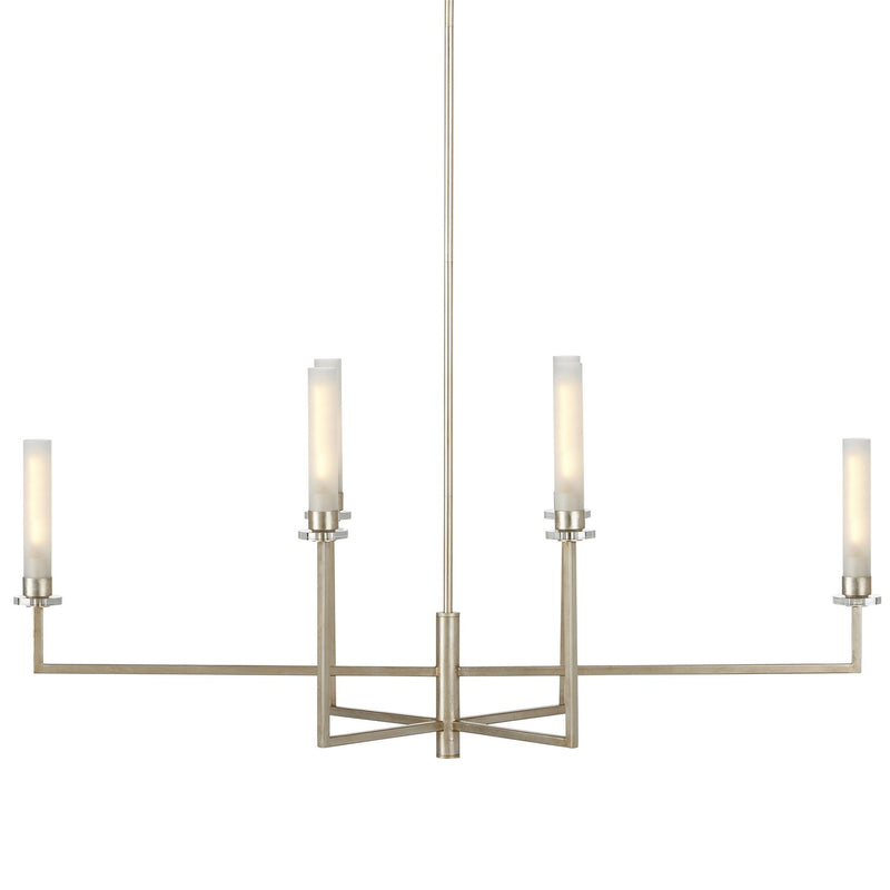Currey and Company 9000-1093 Six Light Chandelier, Champagne/Frosted White