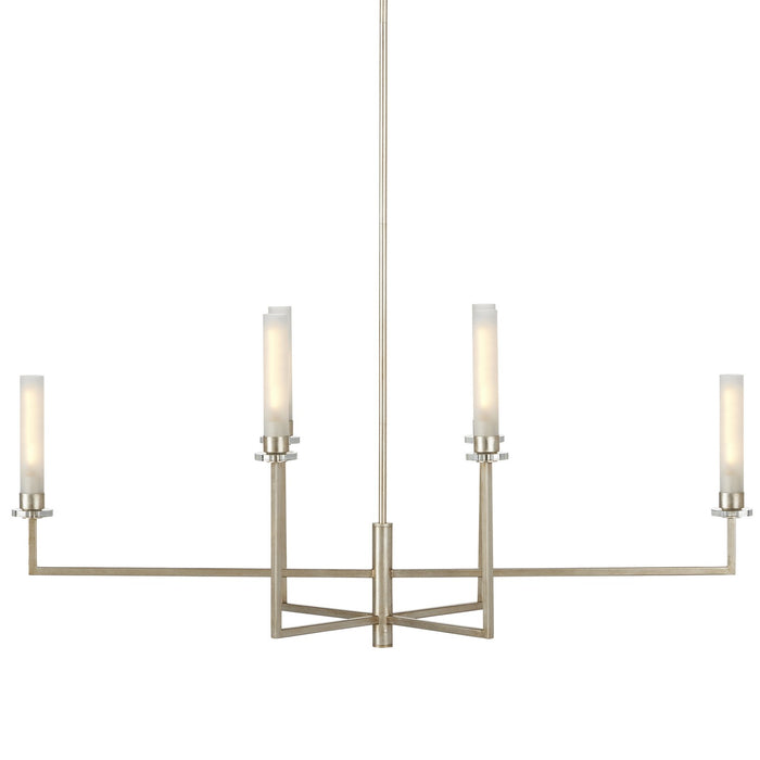 Currey and Company 9000-1093 Six Light Chandelier, Champagne/Frosted White