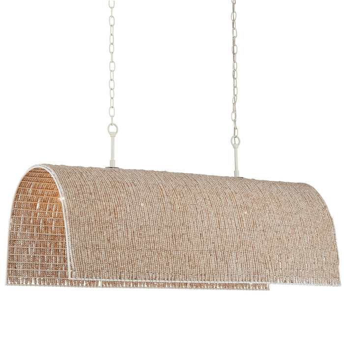Currey and Company 9000-1095 Seven Light Chandelier, Whitewash/White