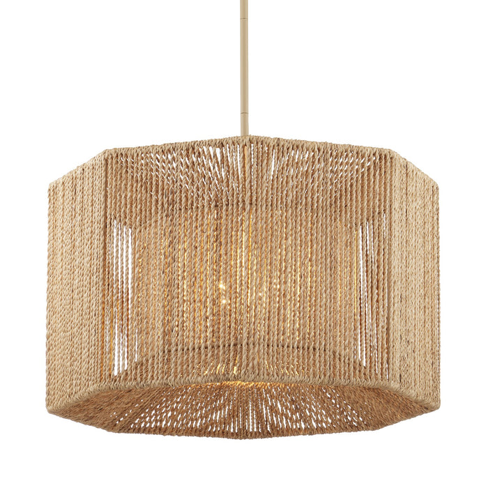 Currey and Company 9000-1101 Four Light Chandelier, Beige/Natural