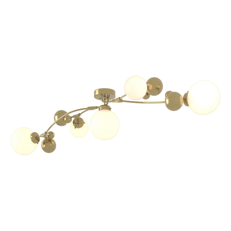 Hubbardton Forge 128715-SKT-86-GG0639 Five Light Semi-Flush Mount, Modern Brass