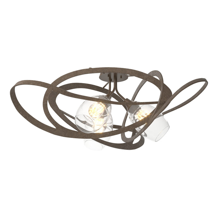 Hubbardton Forge 128720-SKT-05-ZM0621 Three Light Semi-Flush Mount, Bronze