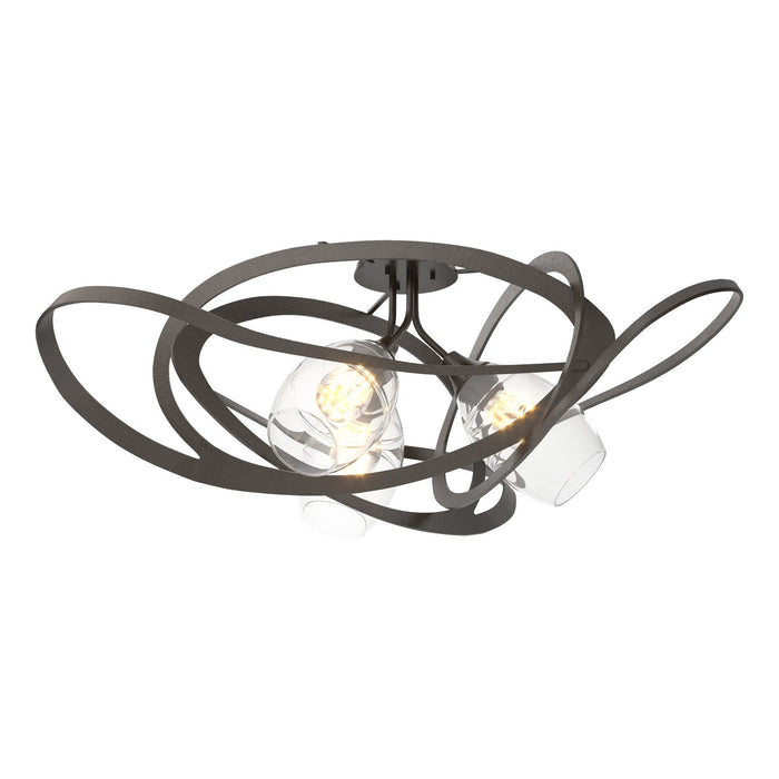 Hubbardton Forge 128720-SKT-14-ZM0621 Three Light Semi Flush Mount, Oil Rubbed Bronze