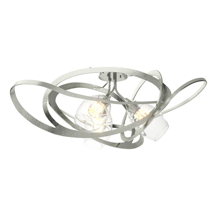 Hubbardton Forge 128720-SKT-85-ZM0621 Three Light Semi-Flush Mount, Sterling