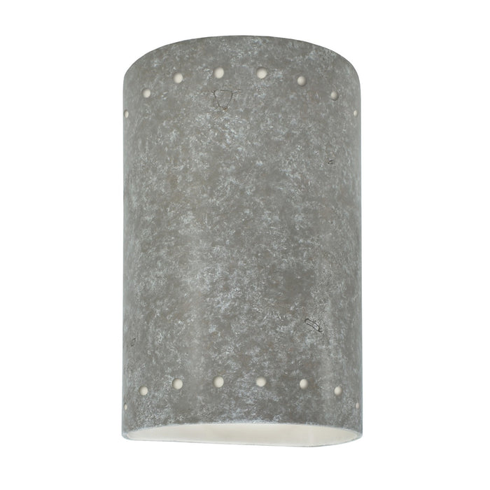 Justice Designs CER-0990W-TRAM-LED1-1000 LED Lantern, Mocha Travertine