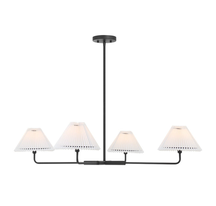 Meridian M100121MBK Four Light Chandelier, Matte Black