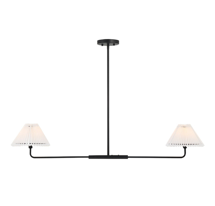 Meridian M100122MBK Two Light Linear Chandelier, Matte Black