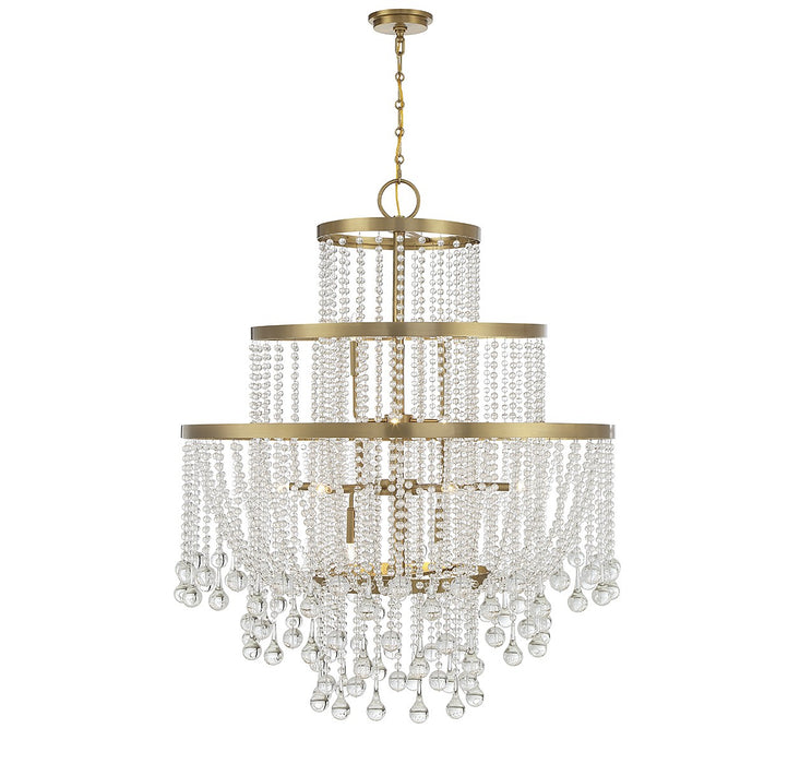 Savoy House 1-1868-15-322 15 Light Chandelier, Warm Brass