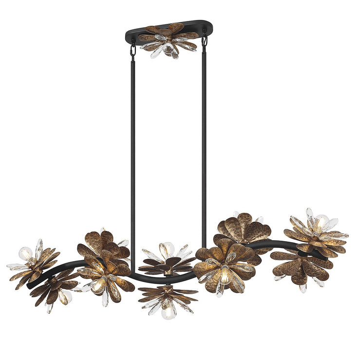 Savoy House 1-1963-10-18 Ten Light Linear Chandelier, Delphine