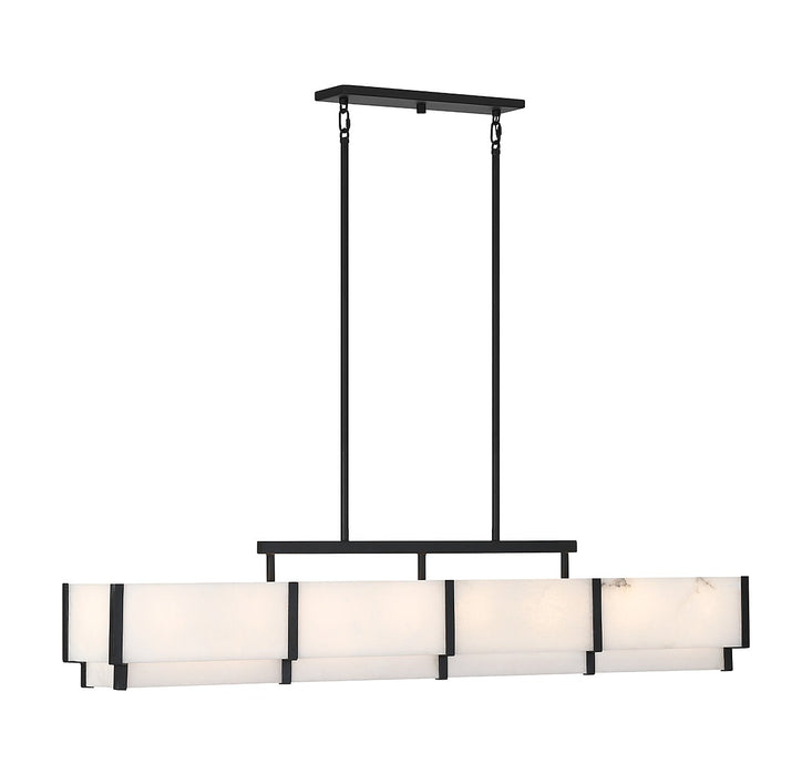 Savoy House 1-2332-8-50 Eight Light Linear Chandelier, Black Cashmere
