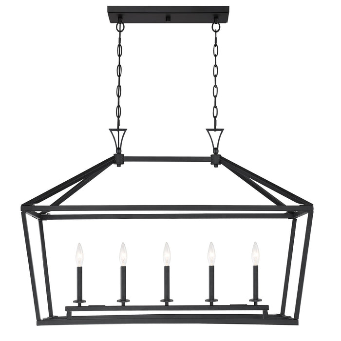 Savoy House 1-424-5-89 Five Light Linear Chandelier, Matte Black