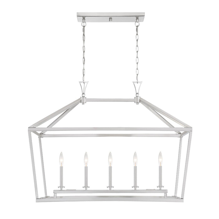 Savoy House 1-424-5-SN Five Light Linear Chandelier, Satin Nickel