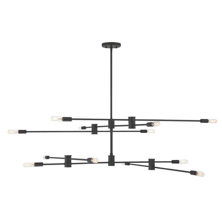 Savoy House 1-7001-12-89 12 Light Chandelier, Matte Black