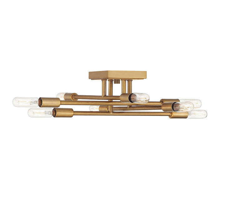 Savoy House 6-7003-8-322 Eight Light Semi-Flush Mount, Warm Brass