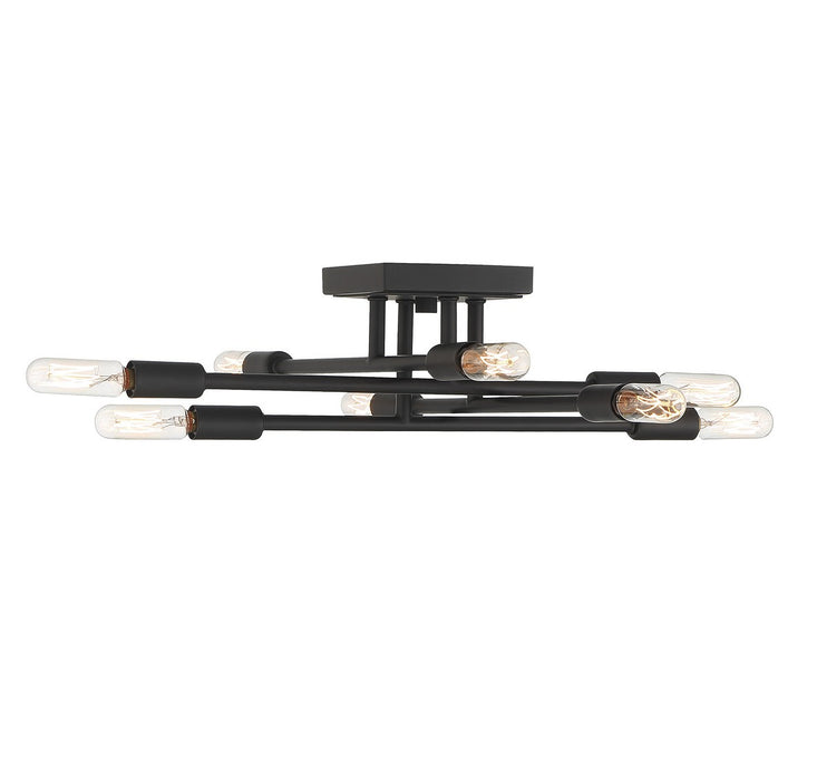 Savoy House 6-7003-8-89 Eight Light Semi-Flush Mount, Matte Black