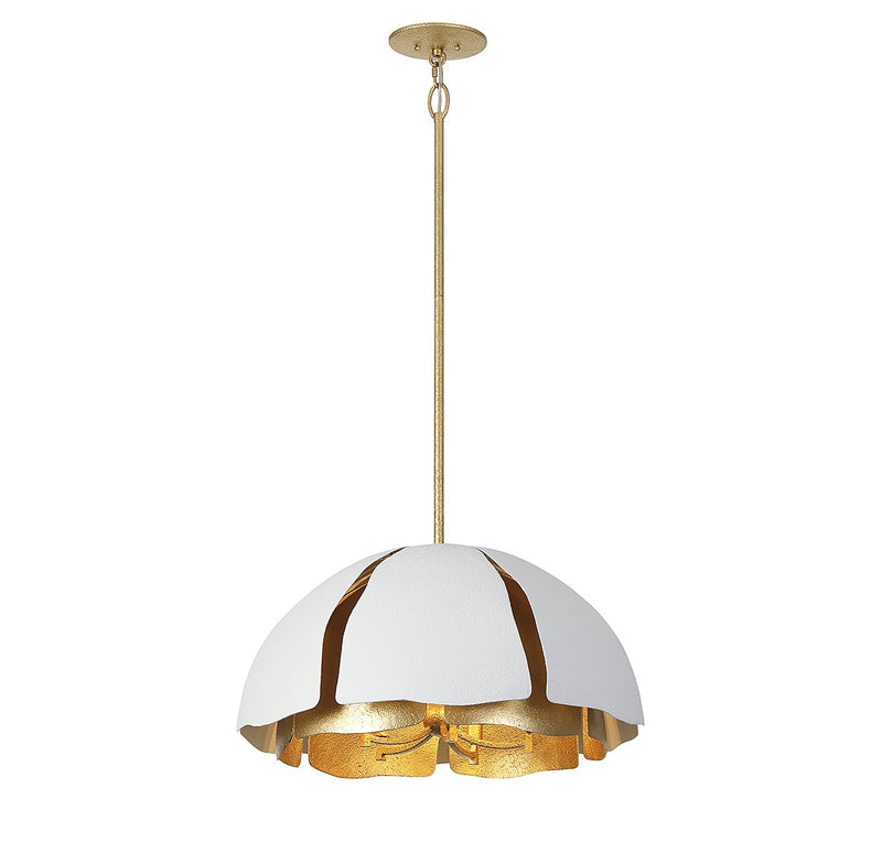 Savoy House 7-1399-5-14 Five Light Pendant, Cavalier Gold with Royal White
