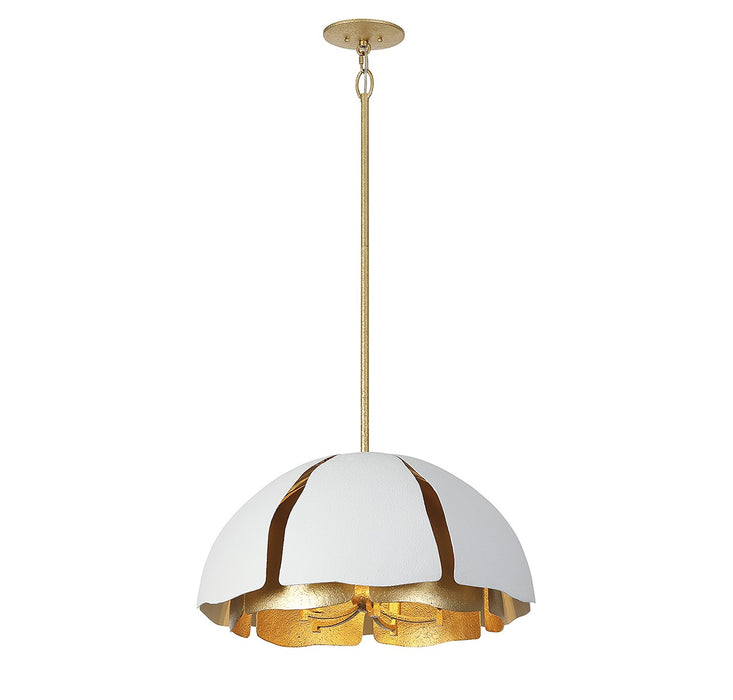 Savoy House 7-1399-5-14 Five Light Pendant, Cavalier Gold with Royal White