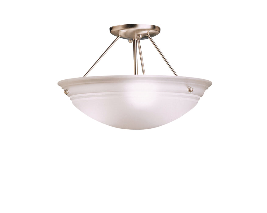 Kichler 3122NI Three Light Semi Flush Mount, Brushed Nickel