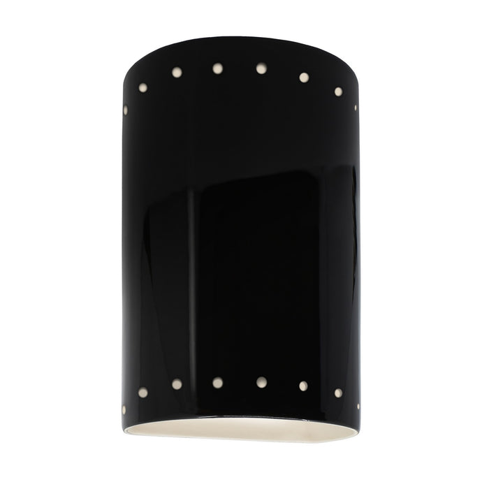 Justice Designs CER-0995W-BLK-LED1-1000 LED Lantern, Gloss Black
