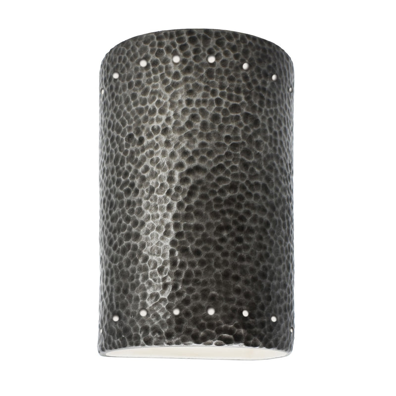 Justice Designs CER-0995W-HMPW-LED1-1000 LED Lantern, Hammered Pewter