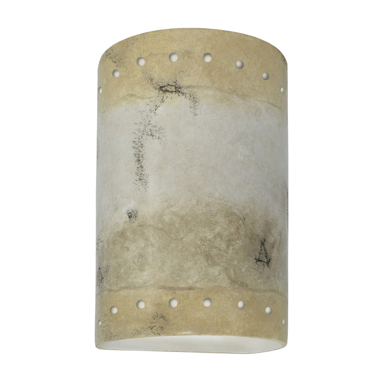 Justice Designs CER-0995W-TRAG-LED1-1000 LED Lantern, Greco Travertine