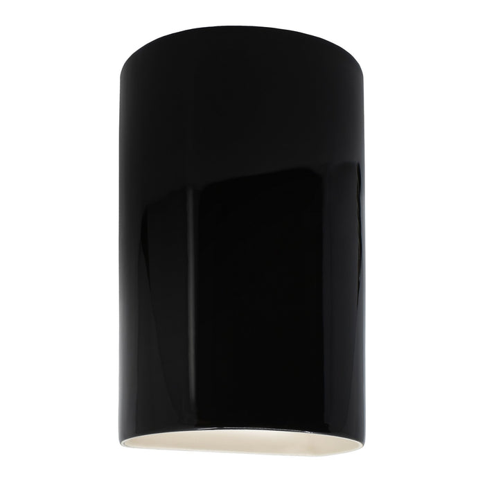 Justice Designs CER-5260W-BLK-LED1-1000 LED Wall Sconce, Gloss Black
