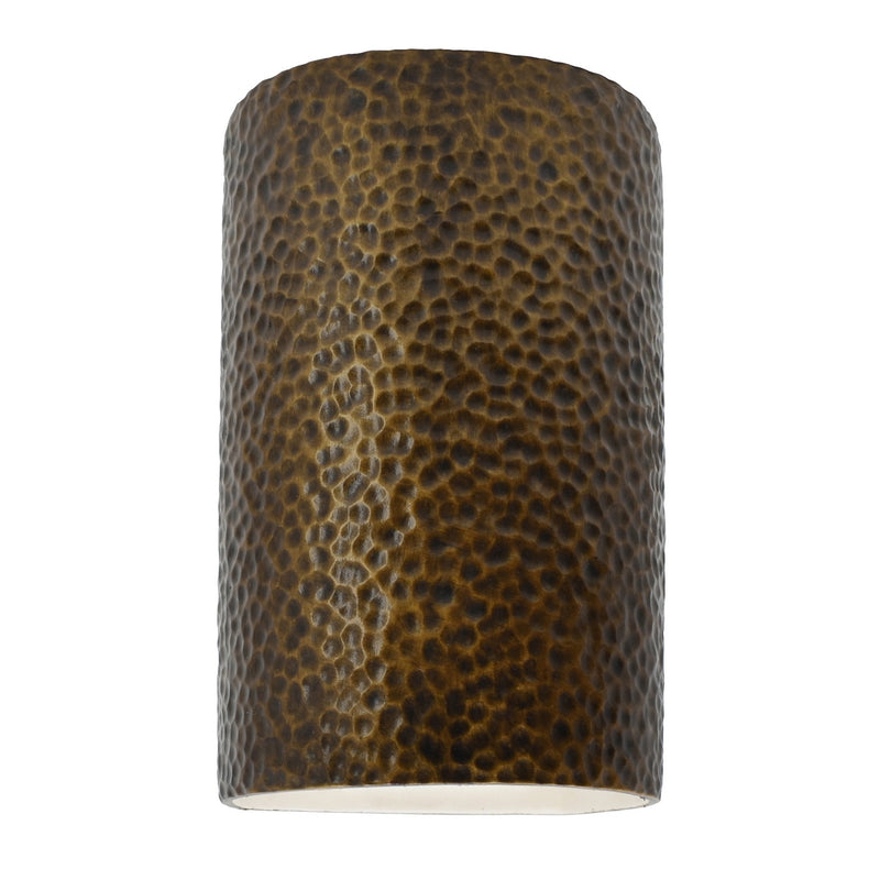 Justice Designs CER-5265-HMBR-LED2-2000 LED Wall Sconce, Hammered Brass