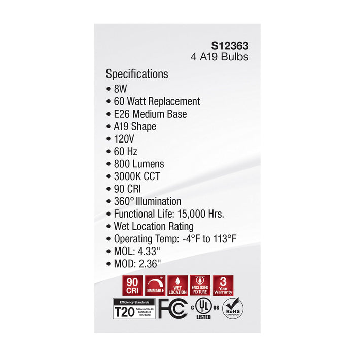 Satco S12463 Light Bulb, Clear