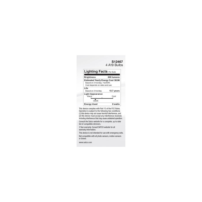 Satco S12467 Light Bulb, Soft White