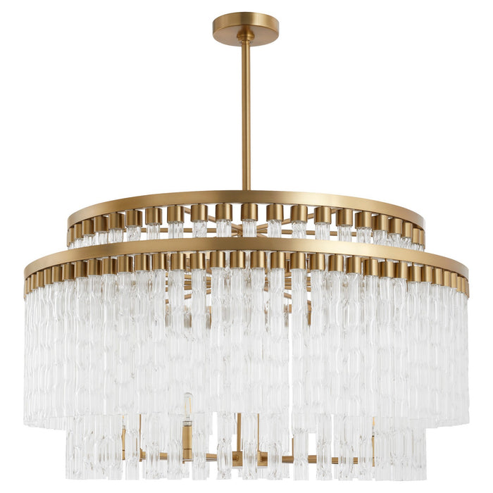 Cyan 11628 12 Light Chandelier, Aged Brass