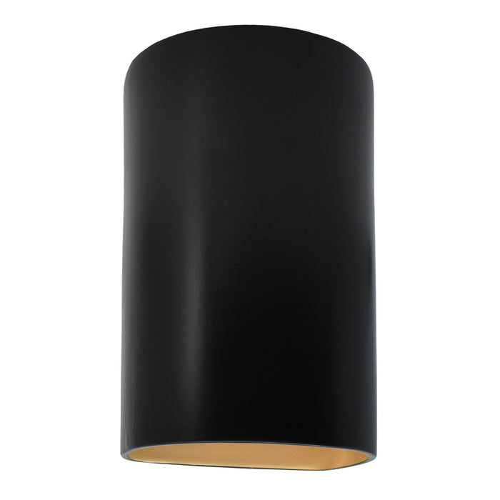 Justice Designs CER-5265W-CBGD LED Wall Sconce, Carbon Matte Black with Champagne Gold internal