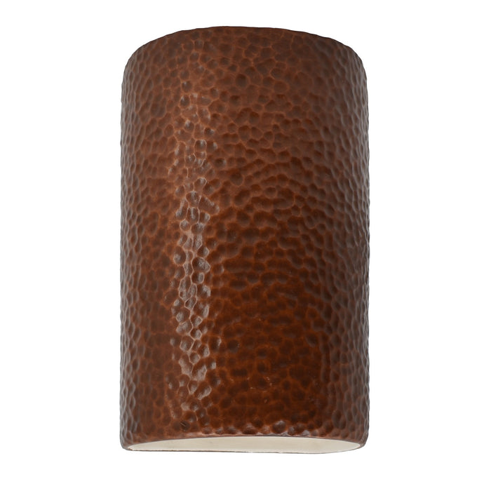 Justice Designs CER-5265W-HMCP LED Wall Sconce, Hammered Copper